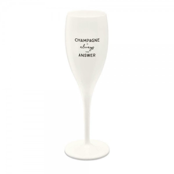 Koziol - Sektglas Kunststoff mit Druck Cheers - Champagne is always the answer
