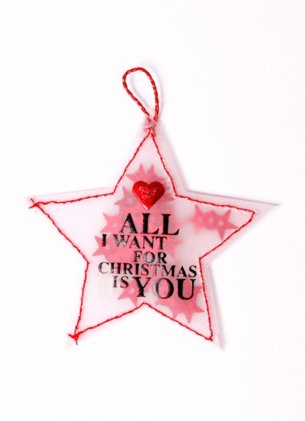 Konfetti-Stern - Mini-Stern gefüllt mit Konfetti - All I want for christmas is you