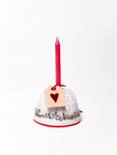 Mini-Kuchen mit Kerze Kerzenhalter - Pustekuchen - Herz
