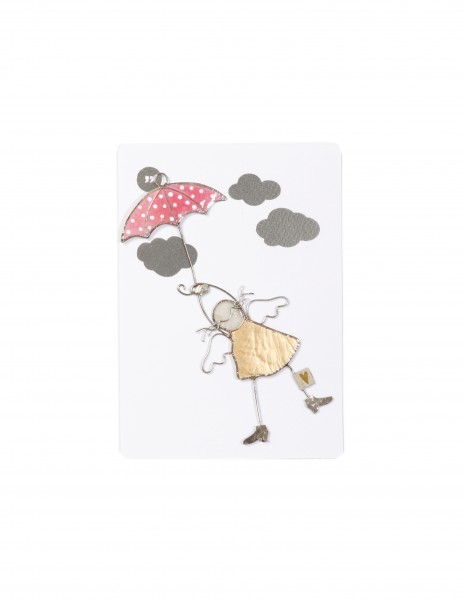 Schwebender Engel - Engelsfigur Anhänger - Engel mit Regenschirm