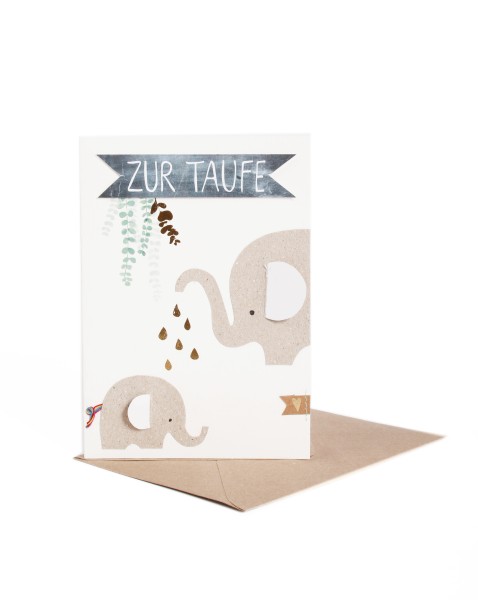 Karte - Taufkarte - Elefant - Zur Taufe