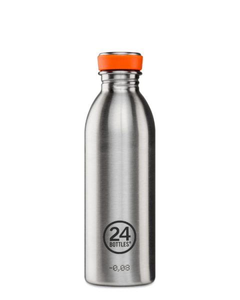 24bottles - Edelstahl-Trinkflasche Urban Bottle 500ml - Brushed Steel Edelstahl