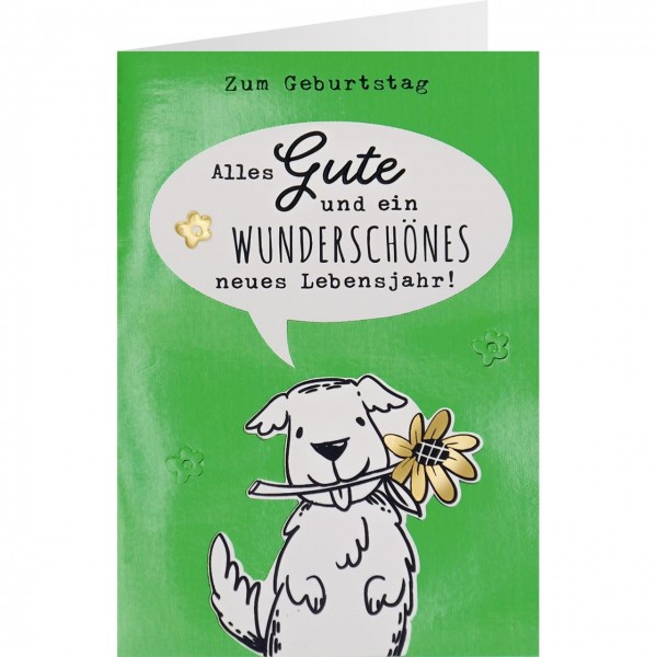 Gruss und Co - Glanz & Glitzer Karte - Geburtstag Hund - Ein wunderschönes neues Lebensjahr