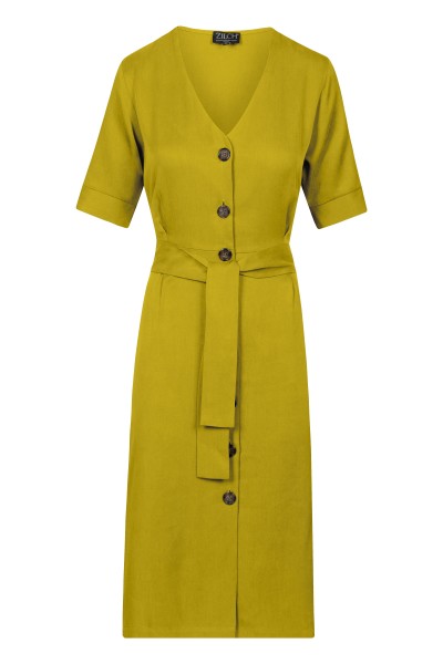 Zilch - Dress Buttons Tencel - lime limettengrün