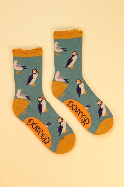 Powder Socken Strümpfe - Seabird Ankle Socks - Möwe - teal blau