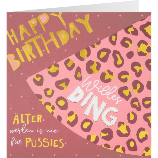 Gruss und Co - Partyhütchen-Karte - Karte mit Partyhut - Happy Birthday - Wildes Ding