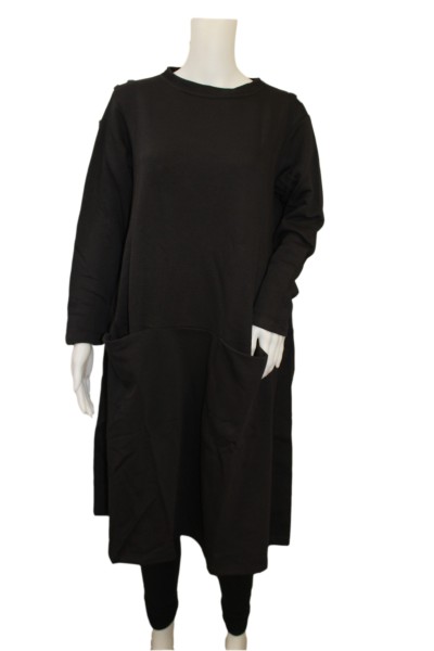Alembika - Kleid Dress - black schwarz mit weissen Streifen