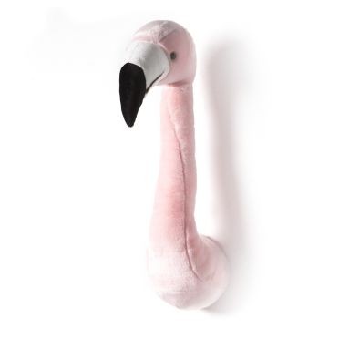 Tiertrophäe Wanddekoration - Plüsch-Trophäe Tierkopf - Flamingo Sophia