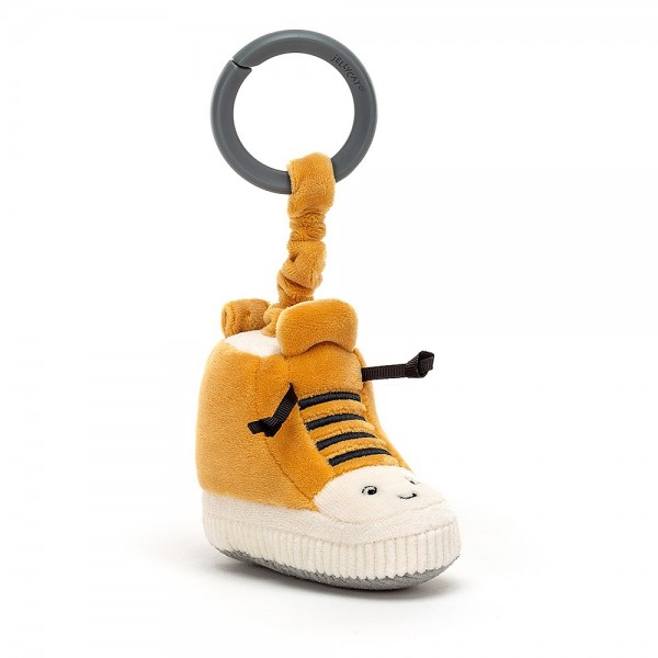 Jellycat - Kuscheltier - Babyrassel Vibrations-Spielzeug - Kicketty Sneaker-Schuh Jitter
