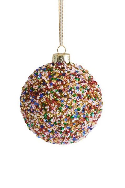 Gift Company - Weihnachtskugel Christbaum-Anhänger - Seoul - Pailetten Rocailles Perlen bunt