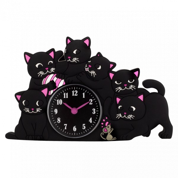 Pylones - Kinderwecker - Funny Clock - Katze Black Cat