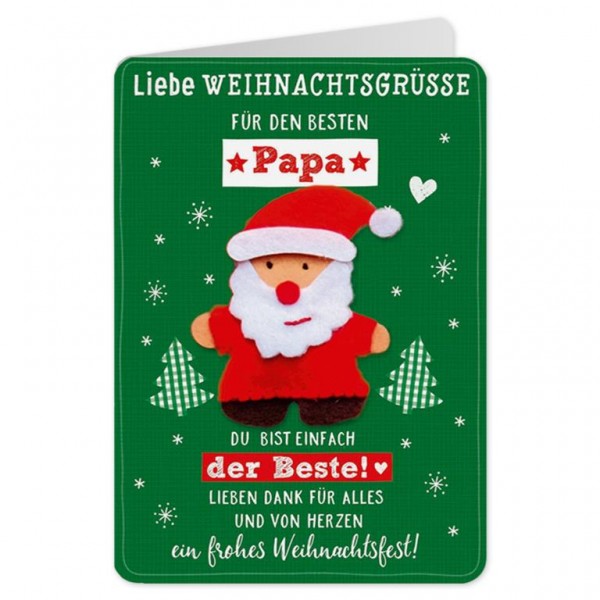 Weihnachtskarte - Klappkarte X-Mas Gute Wünsche - Für den besten Papa