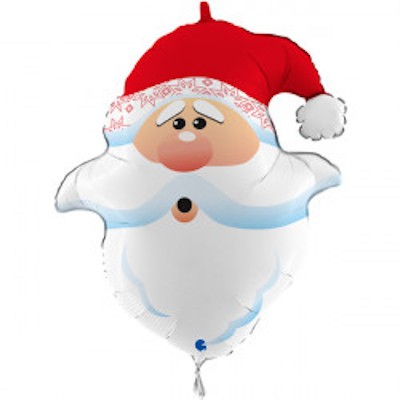 Grabo - Folienballon Heliumballon Weihnachten - Curious Santa Head Weihnachtsmann - 66 cm