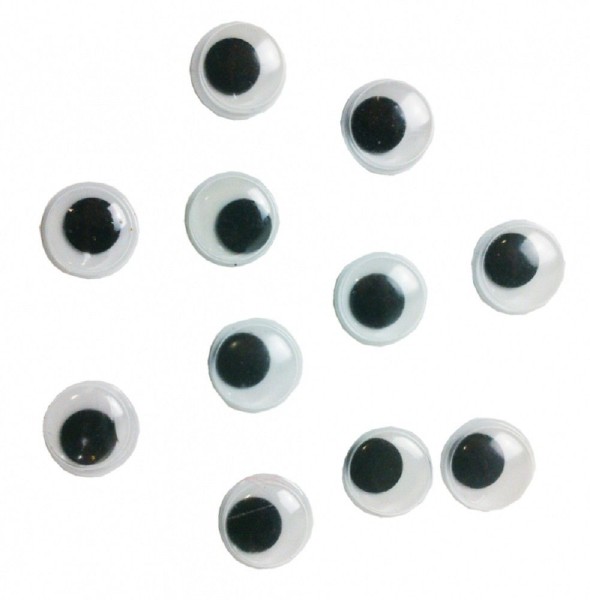Set Wackel-Augen zum Basteln - 12mm Durchmesser in der Tüte