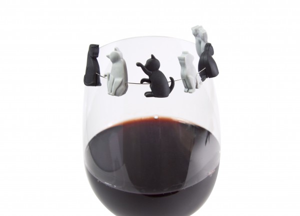 Glasmarkierer Katzen - Meow Wine Glass Markers - 6er-Set