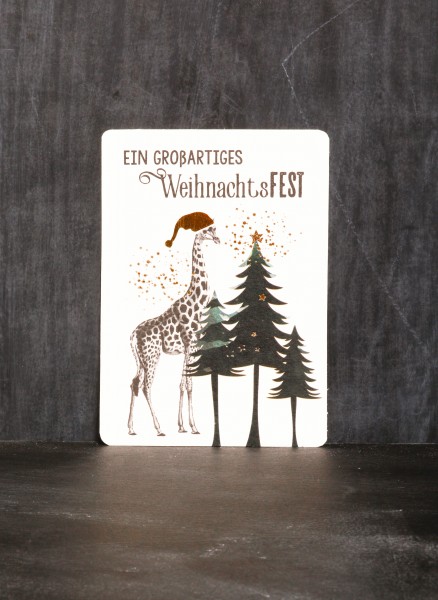 Karte - Winterwelt Postkarte Weihnachten - Giraffe