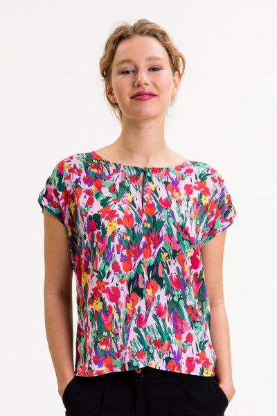 UVR Connected - Shirt Rosalieina - Blumen-Muster weiss bunt