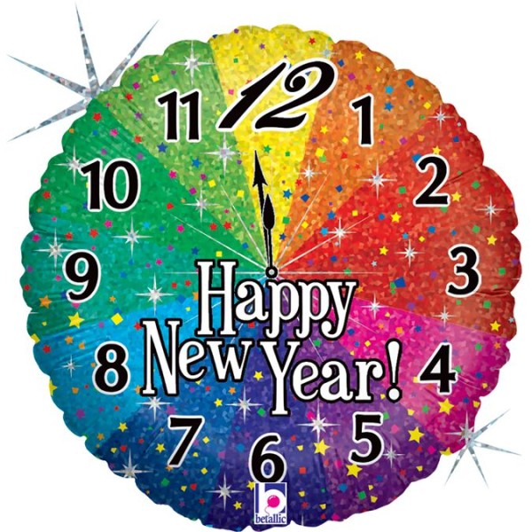 Grabo - Folienballon Heliumballon Silvester Neujahr - Happy New Year Countdown - 46 cm