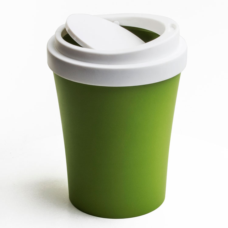 Qualy - Mülleimer Abfalleimer Papierkorb Einwegbecher Kaffeebecher Coffee  Bin grün