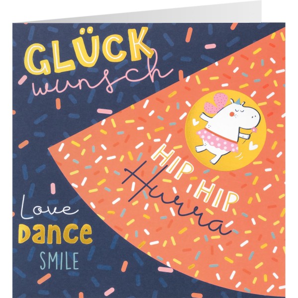 Gruss und Co - Partyhütchen-Karte - Karte mit Partyhut - Love Dance Smile