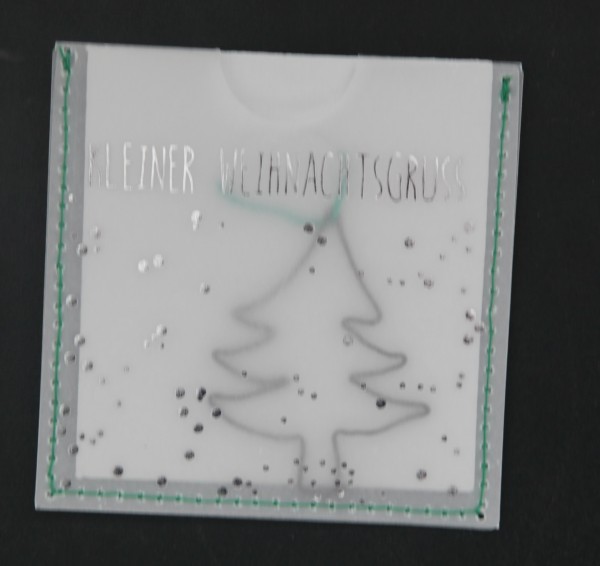 Mini-Karte mit Draht-Anhänger - Geschenkanhänger - Kleiner Weihnachtsgruss - Tannenbaum