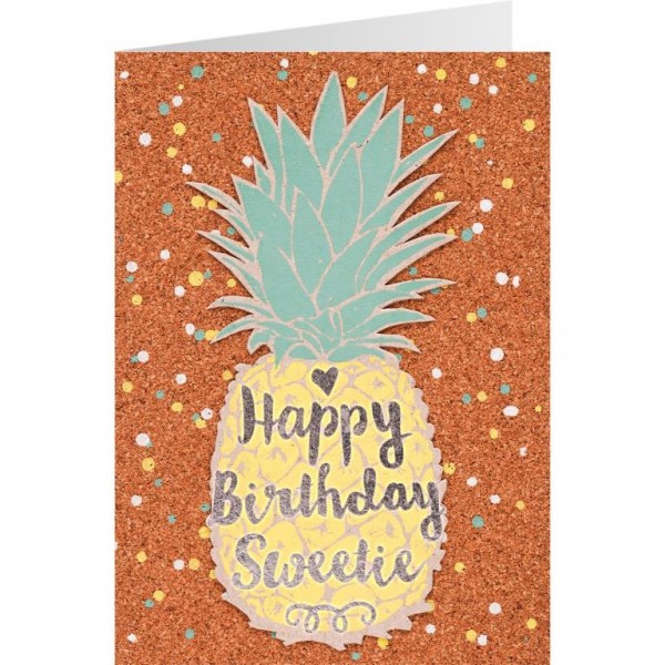 Gruss und Co - Kork-Karte - Geburtstag Ananas - Happy Birthday Sweetie