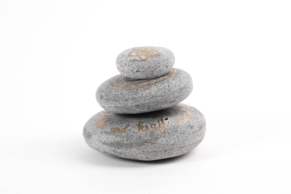 Glücksbausteine - Geschenk-Set Steine zum Aufeinanderstapeln - 3er-Set - Kraft & Stärke