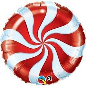 Qualatex - Folienballon Heliumballon Weihnachten - X-Mas Candy Swirl - 46 cm