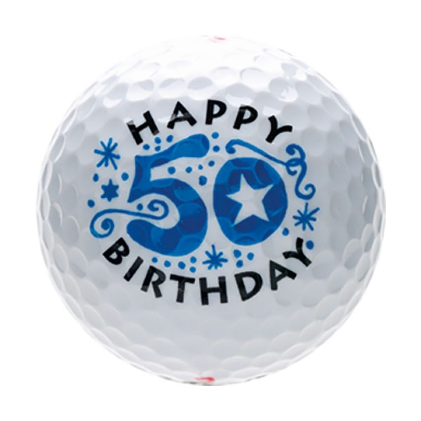 Golfball mit Aufdruck Spruchball - Glückwunsch 50. Geburtstag