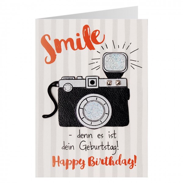 Gruss und Co - Lederkarte Geburtstag - Foto - Smile, denn es ist Dein Geburtstag