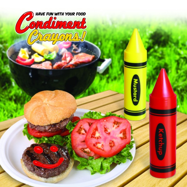 Ketchup- und Senf-Flaschen - Wachsmalstifte - Condiment Crayons