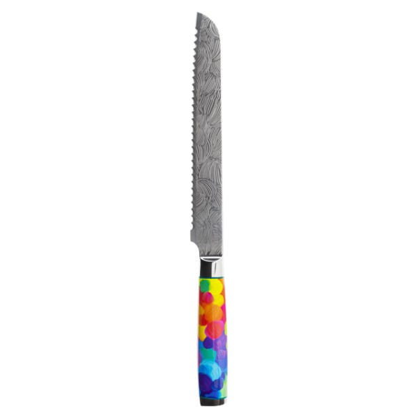 Pylones - Brotmesser mit buntem Griff - Klinge mit Lasergravur - Coopain - Palette Farbkleckse