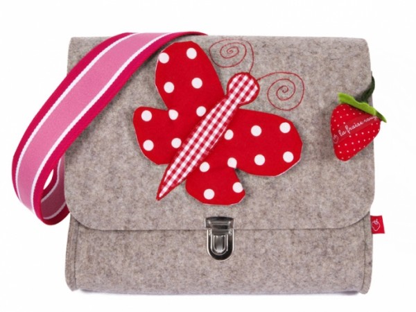 La Fraise Rouge - Kindergartentasche aus Filz - Schmetterling