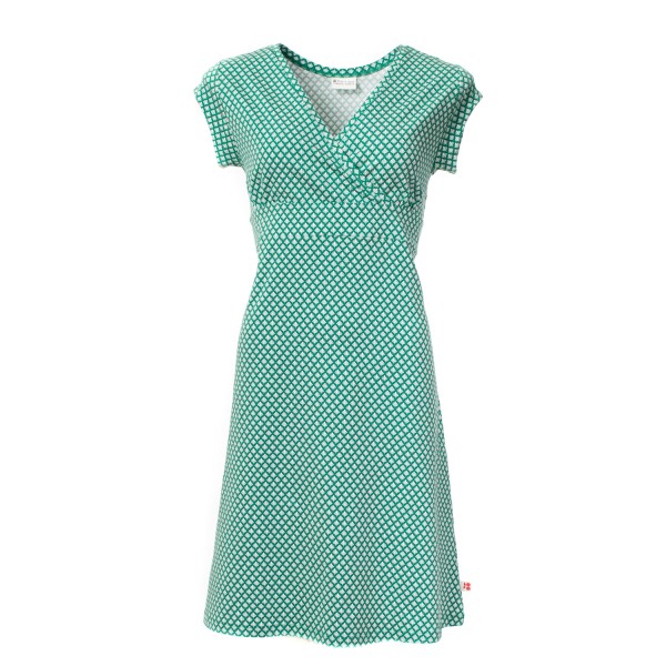 Froy & Dind - Kleid Dress Coralie Art Deco - Muster grün blau weiss