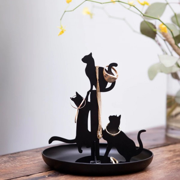 Kikkerland - Ringhalter Schmuckständer Katzen - Cat Jewelry Stand
